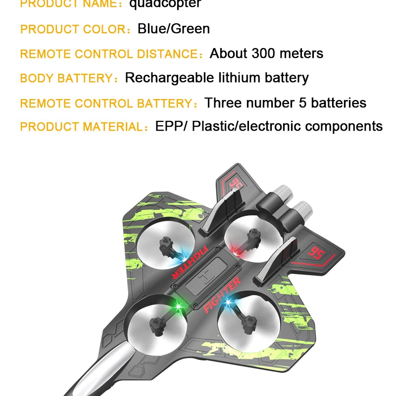 Samolot RC 2.4G z Pilotem - Szybowiec Myśliwski z Oświetleniem LED