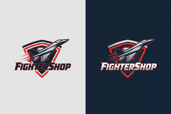 FighterShop Logo with Airplane
